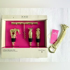 Lilly Pulitzer for Target Barware Bundle Wine Stoppers Cork Screw Bottle Opener